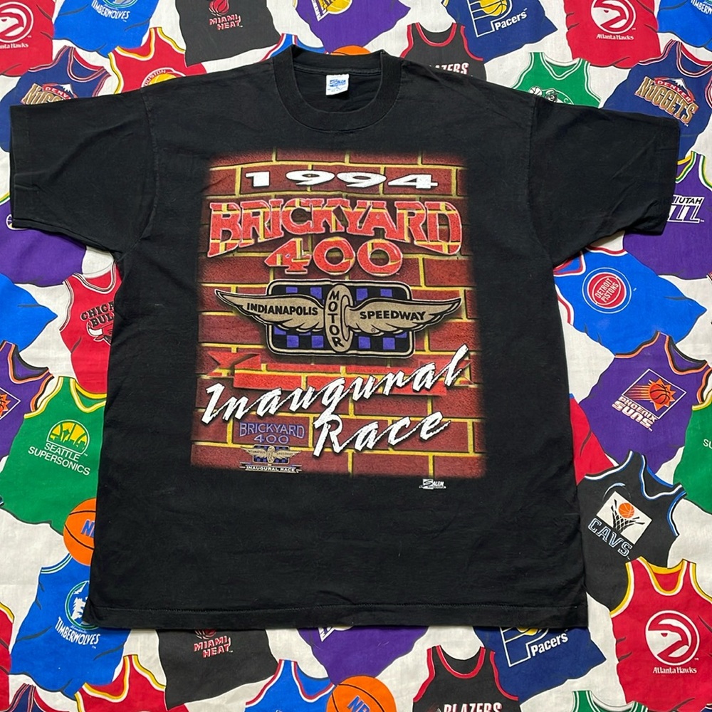 Vintage NASCAR 1994 Brickyard Inaugural Race Big Graphic Shirt